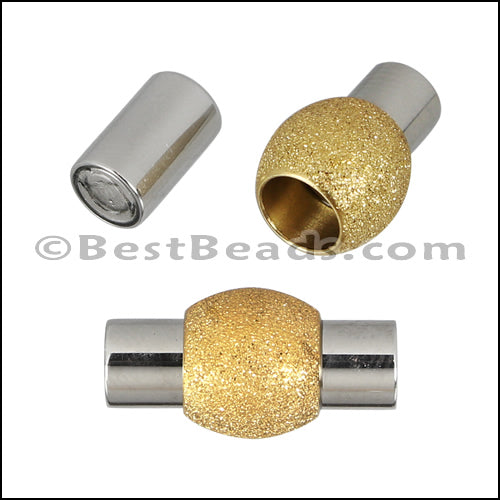 5mm round STAINLESS STEEL mag clasp STYLE 1 - GOLD - 10 clasps