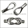 5mm round STAINLESS STEEL mag clasp STYLE 8 - SILVER - 5 clasps