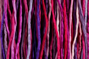 SILK String Mix - Bundle of 50 Mixed Strands Color: PINK PURPLE