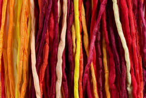 SILK String Mix - Bundle of 50 Mixed Strands Color: YELLOW ORANGE RED