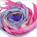 Hand-Dyed SILK RIBBON - PURPLE AND PINK - bundle of 10
