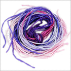 Hand-Dyed SILK STRING - PINK AND PURPLE - bundle of 10