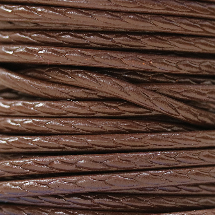 Ltd Edition LEATHER 4mm Round Faux Braid - 1 meter