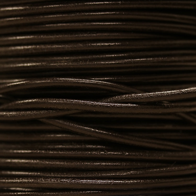Ltd Edition LEATHER 4mm Round - Deepest Brown - 1 meter