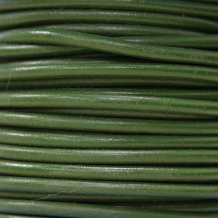 Ltd Edition LEATHER 4.5mm Round - Green - 1 meter
