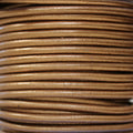 Ltd Edition LEATHER 4mm Round - Met Tan - 1 meter