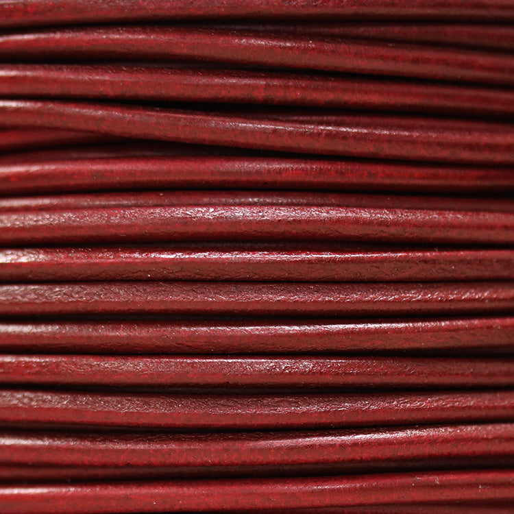 Ltd Edition LEATHER 4mm Round - Red - 1 meter