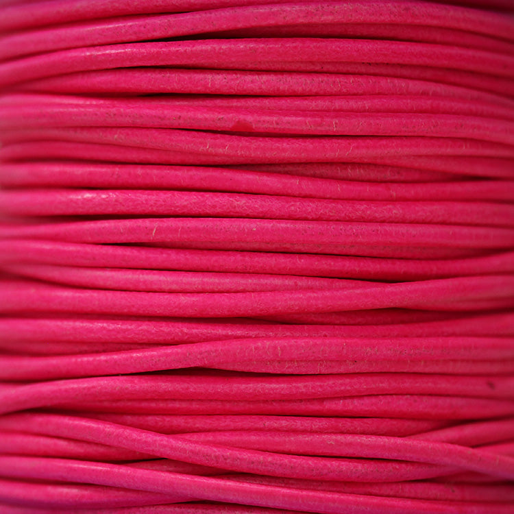 Ltd Edition LEATHER 3mm Round - Neon Pink - 1 meter