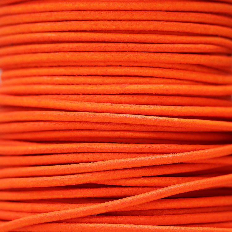 Ltd Edition LEATHER 2mm Round - Neon Orange - 1 meter