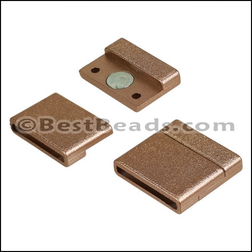 20mm flat ACRYLIC magnet BRONZE - 10 clasps