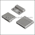 20mm flat ACRYLIC magnet MATTE GUNMETAL - 10 clasps