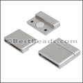 20mm flat ACRYLIC magnet PEWTER - 10 clasps