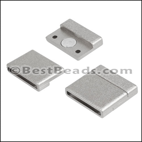 20mm flat ACRYLIC magnet PEWTER - 10 clasps