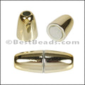 3mm round ACRYLIC magnet GOLD - 10 clasps