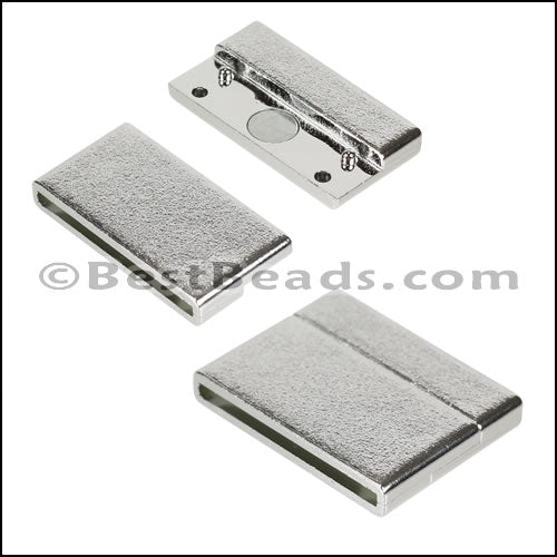 30mm flat ACRYLIC magnet CHROME - 10 clasps