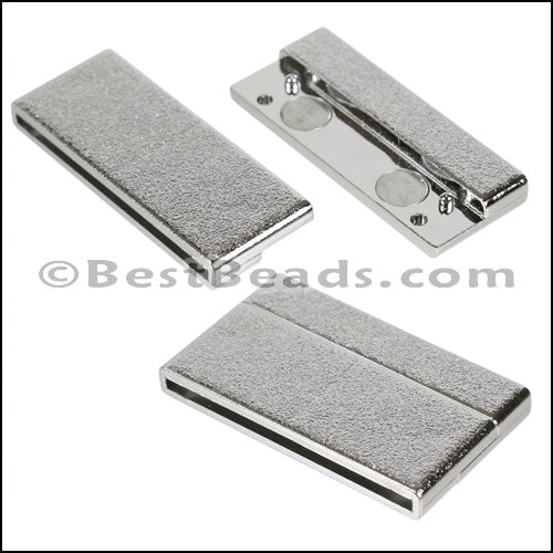 40mm flat ACRYLIC magnet CHROME - 10 clasps