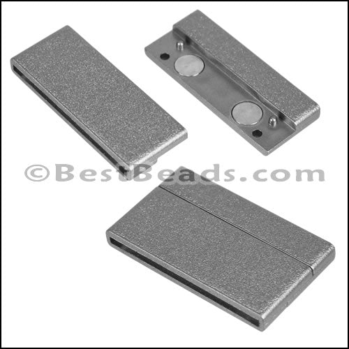 40mm flat ACRYLIC magnet MATTE GUNMETAL - 10 clasps