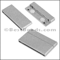 40mm flat ACRYLIC magnet PEWTER - 10 clasps