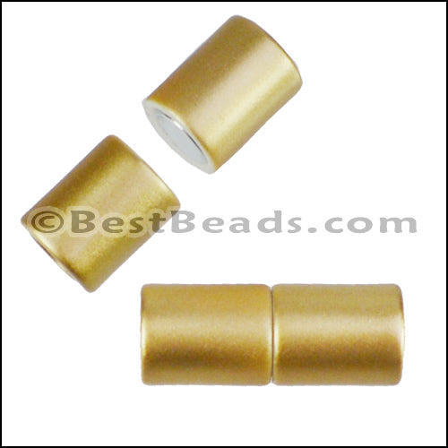 5mm round ACRYLIC magnet CYL MATTE GOLD - 10 clasps