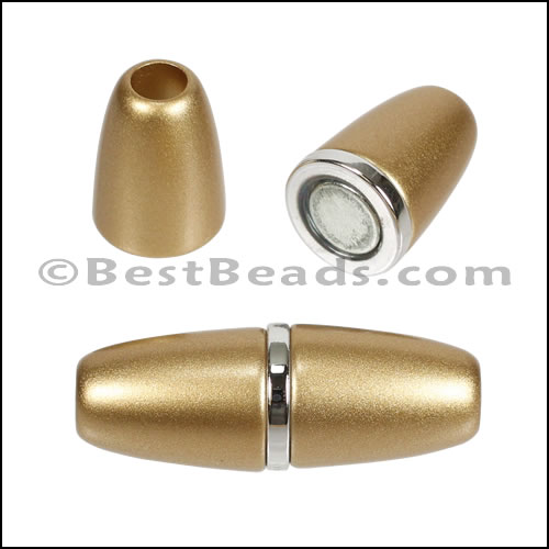 5mm round ACRYLIC magnet S.L. MATTE GOLD - 10 clasps