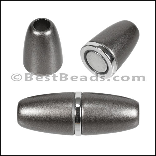 5mm round ACRYLIC magnet S.L. MATTE GUNMETAL - 10 clasps