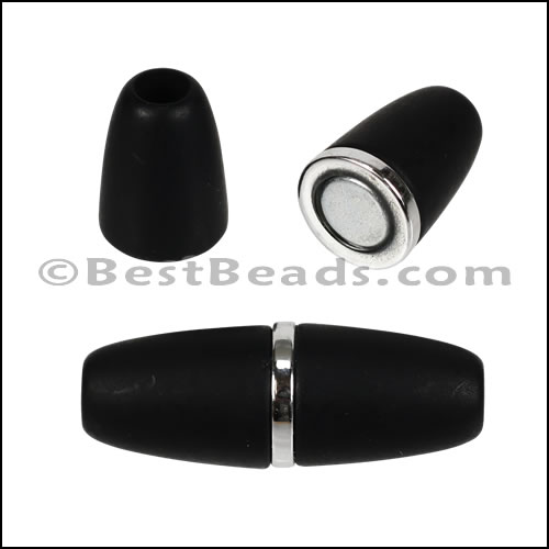 5mm round ACRYLIC magnet S.L. MATTE BLACK - 10 clasps