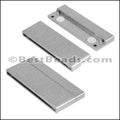 50mm flat ACRYLIC magnet PEWTER - 5 clasps