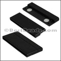 50mm flat ACRYLIC magnet MATTE BLACK - 5 clasps