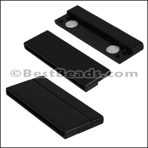 50mm flat ACRYLIC magnet MATTE BLACK - 5 clasps
