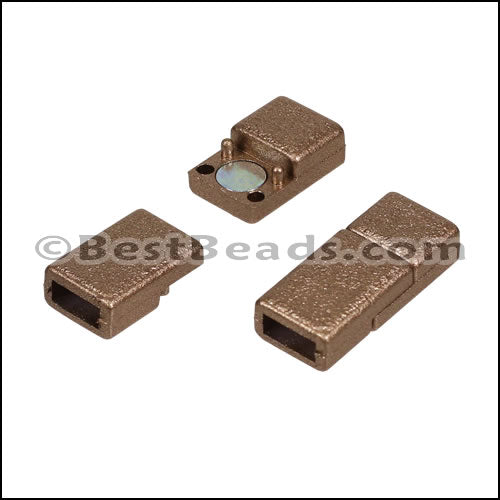 5mm flat ACRYLIC magnet BRONZE - 10 clasps