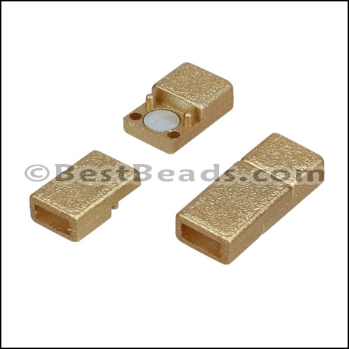 5mm flat ACRYLIC magnet MATTE GOLD - 10 clasps