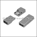 5mm flat ACRYLIC magnet MATTE GUNMETAL - 10 clasps