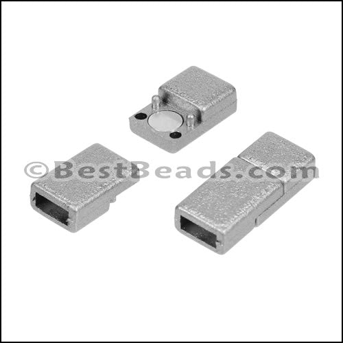 5mm flat ACRYLIC magnet PEWTER - 10 clasps