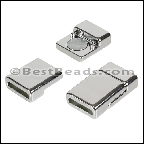10mm flat ACRYLIC magnet CHROME - 10 clasps