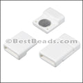 10mm flat ACRYLIC magnet WHITE - 10 clasps