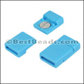 10mm flat ACRYLIC magnet TURQUOISE - 10 clasps