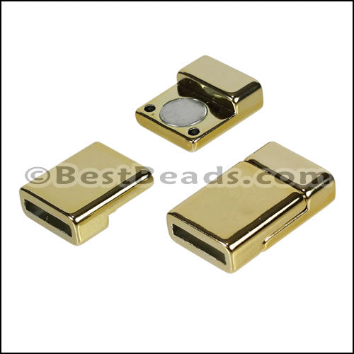 10mm flat ACRYLIC magnet GOLD - 10 clasps