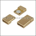 10mm flat ACRYLIC magnet MATTE GOLD - 10 clasps