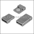 10mm flat ACRYLIC magnet MATTE GUNMETAL - 10 clasps