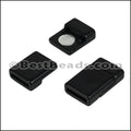 10mm flat ACRYLIC magnet MATTE BLACK - 10 clasps