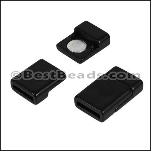 10mm flat ACRYLIC magnet MATTE BLACK - 10 clasps