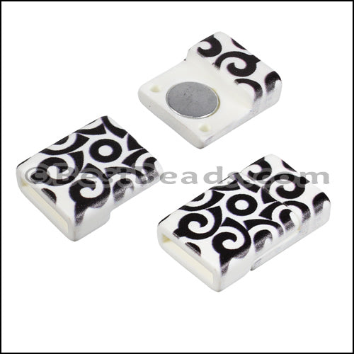 10mm flat ACRYLIC PATTERN magnet STYLE 1 - 10 clasps