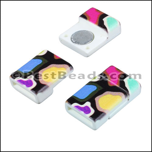 10mm flat ACRYLIC PATTERN magnet STYLE 13 - 10 clasps