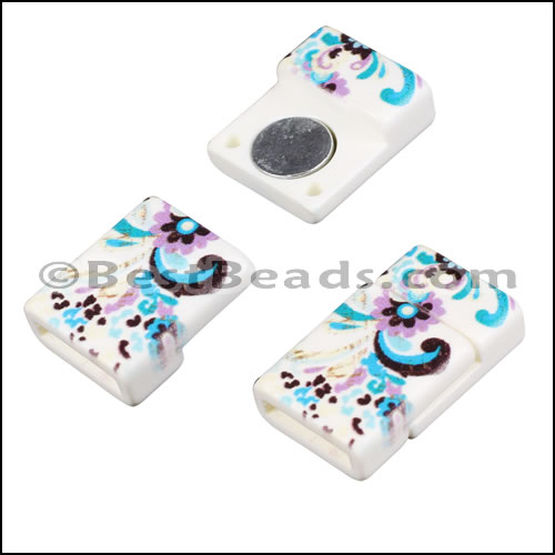 10mm flat ACRYLIC PATTERN magnet STYLE 16 - 10 clasps