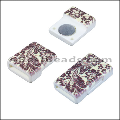 10mm flat ACRYLIC PATTERN magnet STYLE 5 - 10 clasps