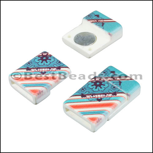 10mm flat ACRYLIC PATTERN magnet STYLE 7 - 10 clasps