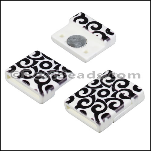15mm flat ACRYLIC PATTERN magnet STYLE 1 - 10 clasps
