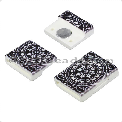 15mm flat ACRYLIC PATTERN magnet STYLE 3 - 10 clasps
