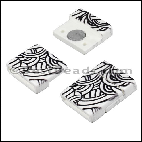 15mm flat ACRYLIC PATTERN magnet STYLE 4 - 10 clasps