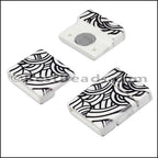 15mm flat ACRYLIC PATTERN magnet STYLE 4 - 10 clasps